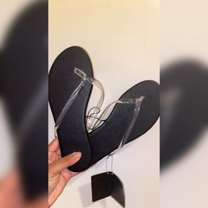 Clear strap flip flops
